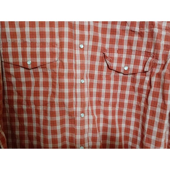 Vintage Wrangler Western Pearl Snap Shirt Men's Size Large Red Checkered - Picture 2 of 4